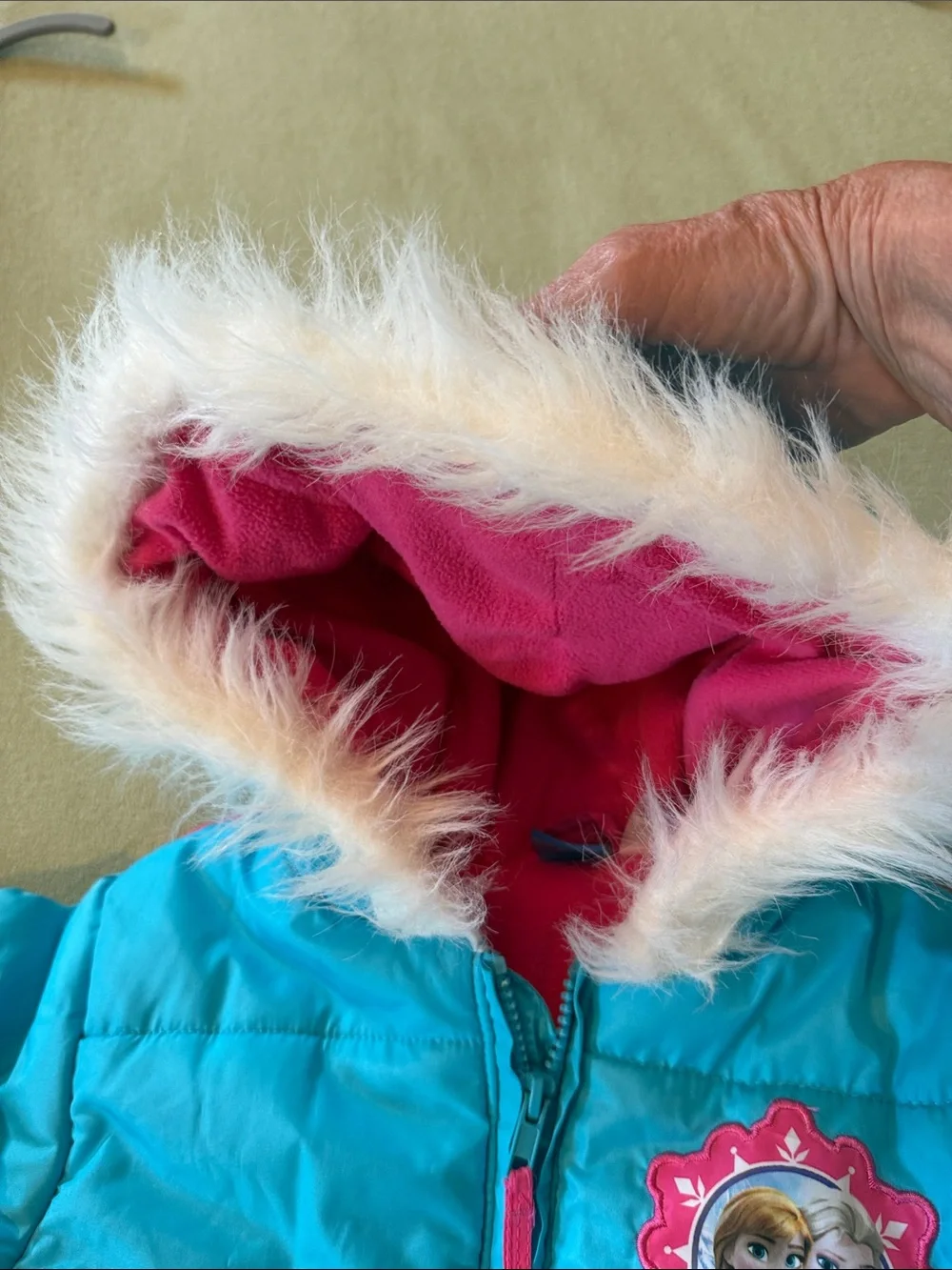 Disney Frozen Winter Puffer coat, winter blue - Bright Pink Lining